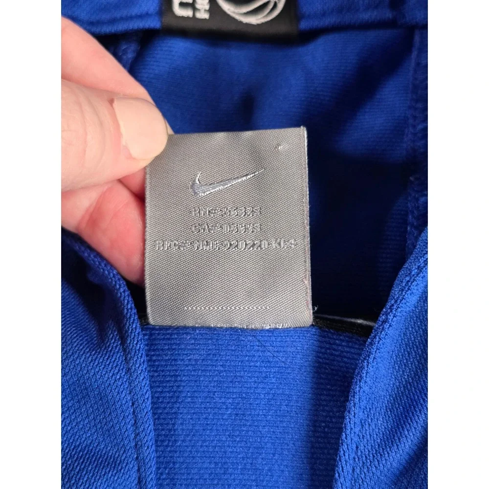 Vintage Y2K Nike Hoops Blue Sleeveless Hooded Basketball Jersey Tank Youth XL
